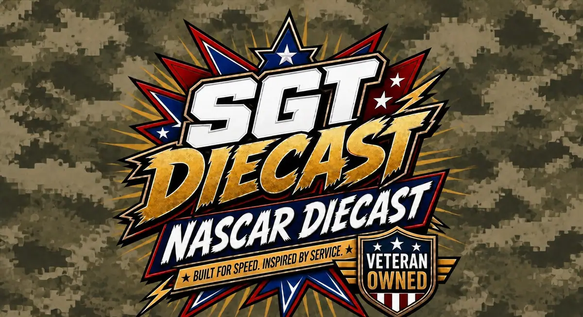 His own banner art: the SGT Diecast starburst logo over a digital camouflage field.