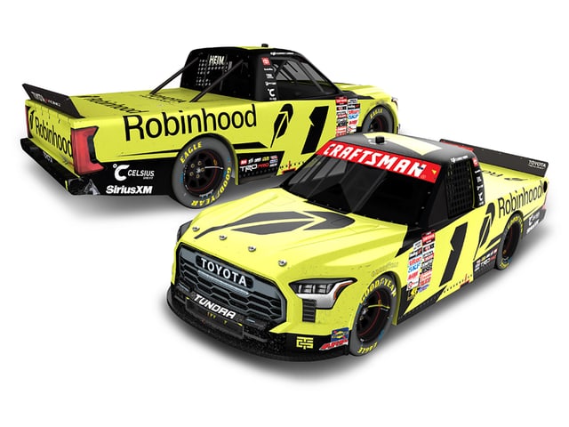 Manufacturer reference image: Corey Heim 2026 Robinhood Rockingham Raced Win 1:24 ARC Diecast
