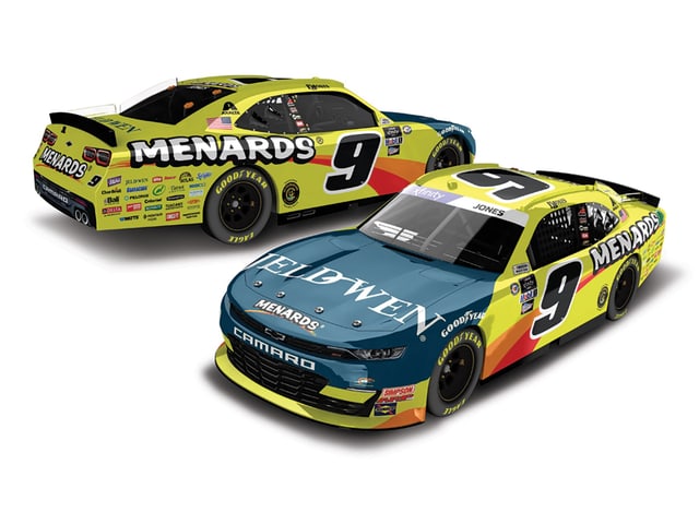 Manufacturer reference image: Brandon Jones 2023 Menards 1:24 Autographed HO Diecast