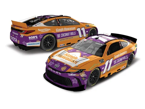 Manufacturer reference image: Denny Hamlin 2026 King's Hawaiian Ube Coconut Rolls 1:64 ARC Diecast