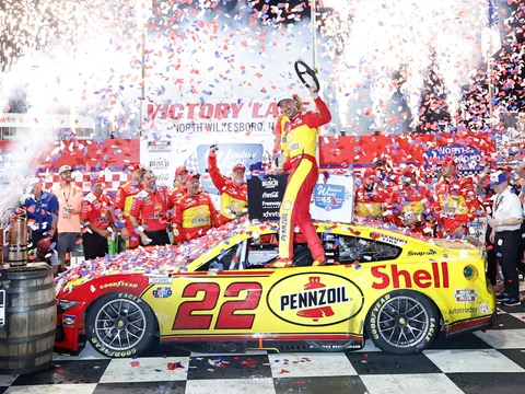 Manufacturer reference image: Joey Logano 2026 Shell/Pennzoil North Wilkesboro Raced Win 1:24 Elite Diecast