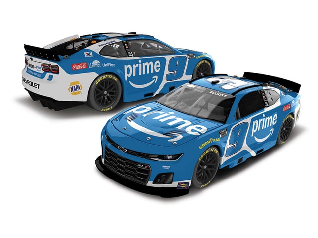 Manufacturer reference image: Chase Elliott 2025 Amazon Prime 1:24 Elite Diecast