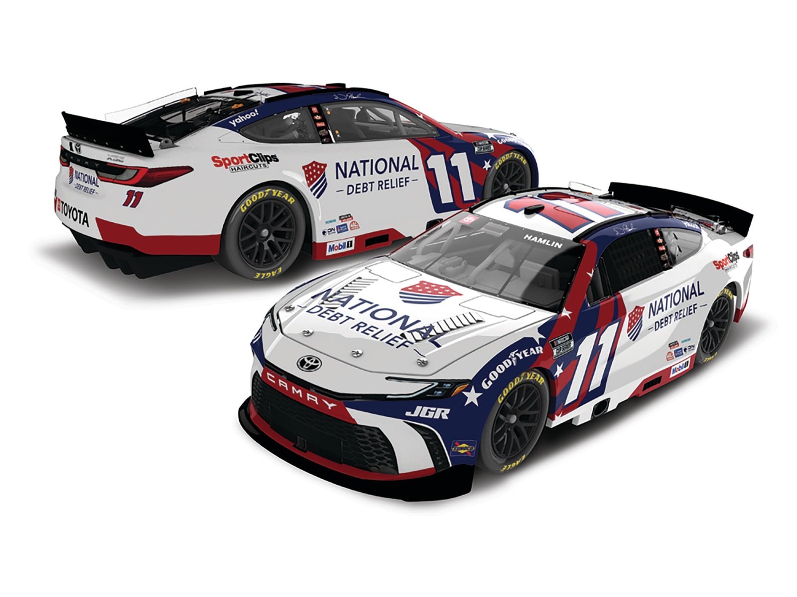 Manufacturer preview: Denny Hamlin 2025 National Debt Relief 1:24 HO Diecast