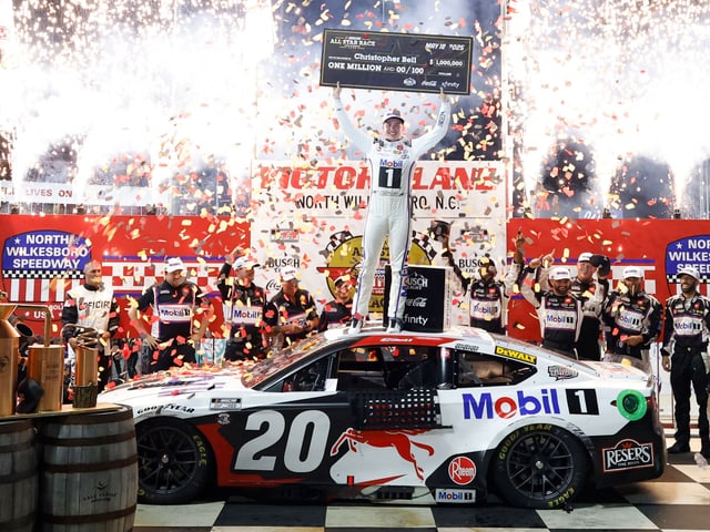 Manufacturer reference image: Christopher Bell 2025 Mobil 1 All-Star Raced Win 1:24 Elite Diecast