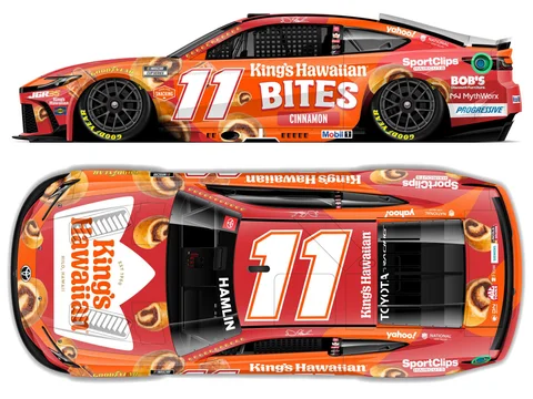 Manufacturer reference image: Denny Hamlin 2026 King's Hawaiian Cinnamon Bites 1:24 ARC Diecast