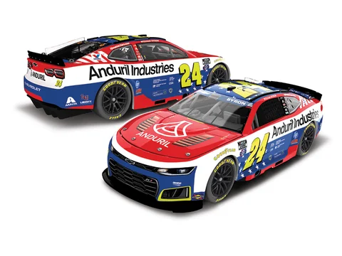 Manufacturer reference image: William Byron 2026 Anduril Patriotic 1:24 Color Chrome ARC Diecast