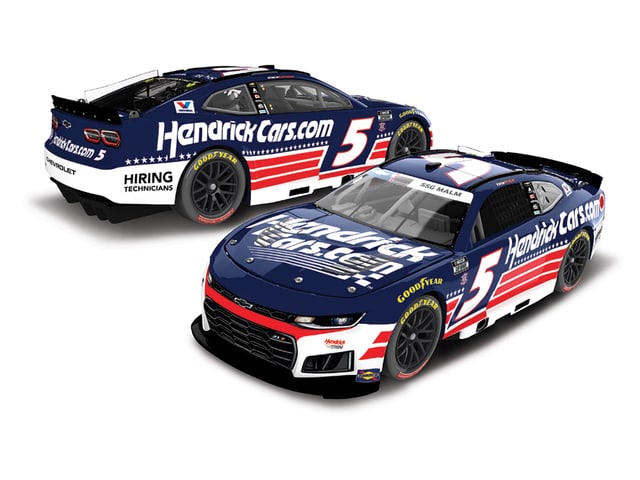 Manufacturer reference image: Kyle Larson 2026 HendrickCars.com Patriotic 1:24 ARC Diecast