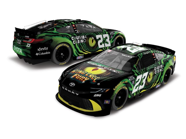 Manufacturer reference image: Bubba Wallace 2026 Chumba Casino King Croc Fury 1:24 ARC Diecast