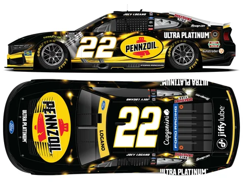 Manufacturer reference image: Joey Logano 2026 Pennzoil Ultra Platinum 1:24 Color Chrome ARC Diecast